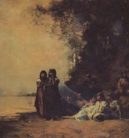 Eugene Fromentin Femmes egyptiennes au bord du Nil (mk32) oil painting image